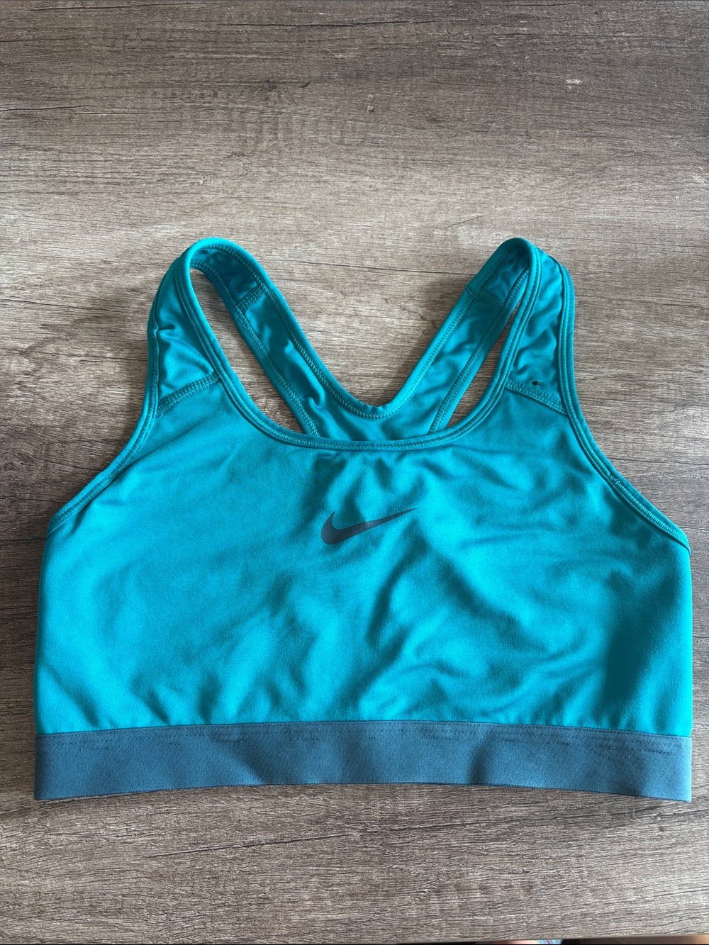 Nike Teal Racerback Sports Bra with Band and Swoosh